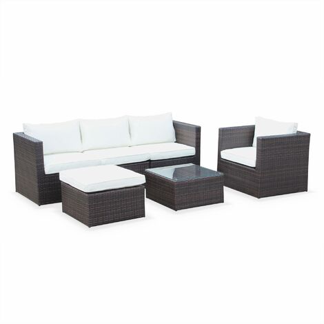 main image of "5-seater rattan garden sofa set - Benito"
