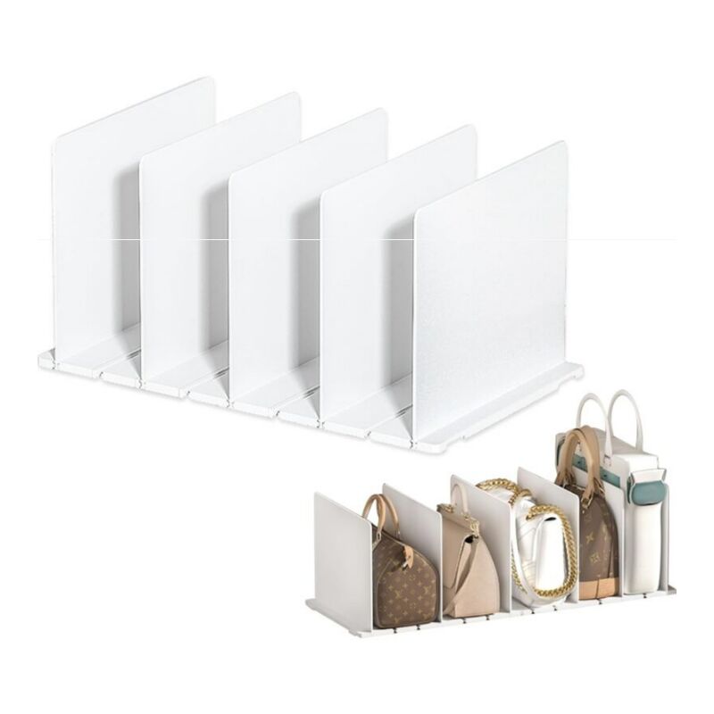 Shining House - 5 Séparateur D'étagères Séparateurs Rangement Sac à Main Séparateurs Réglables pour Armoire,Separateurde Penderie pour Organiser