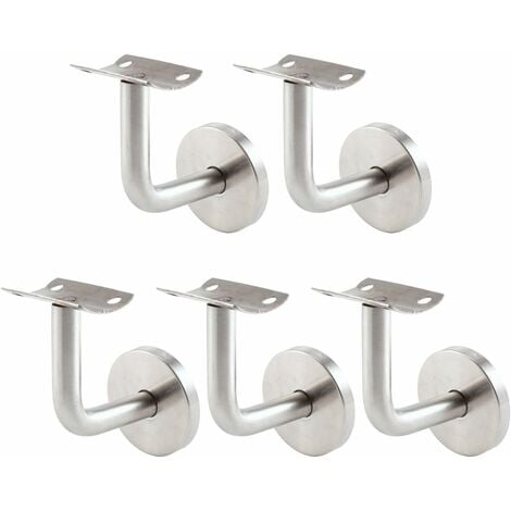 5 Sets Handrail Brackets Bannister Support Stair Wall Hand Rail Bracket Balustrade Fixing 201 Stainless Steel