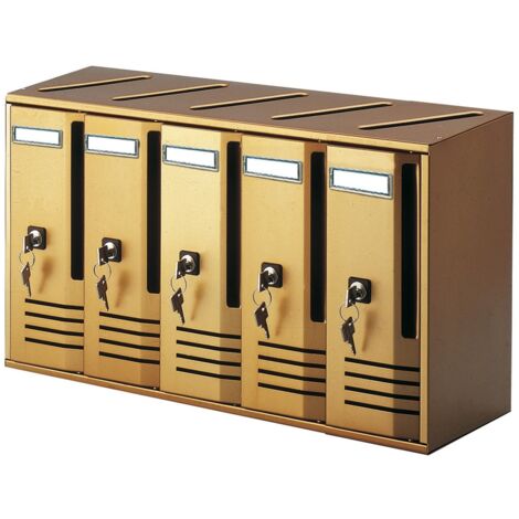 5-Sitzer-Briefkasten in Bronze