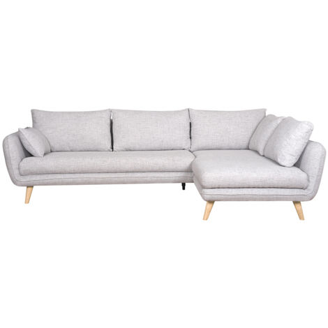 5-Sitzer skandinavisches Ecksofa hellgrau CREEP