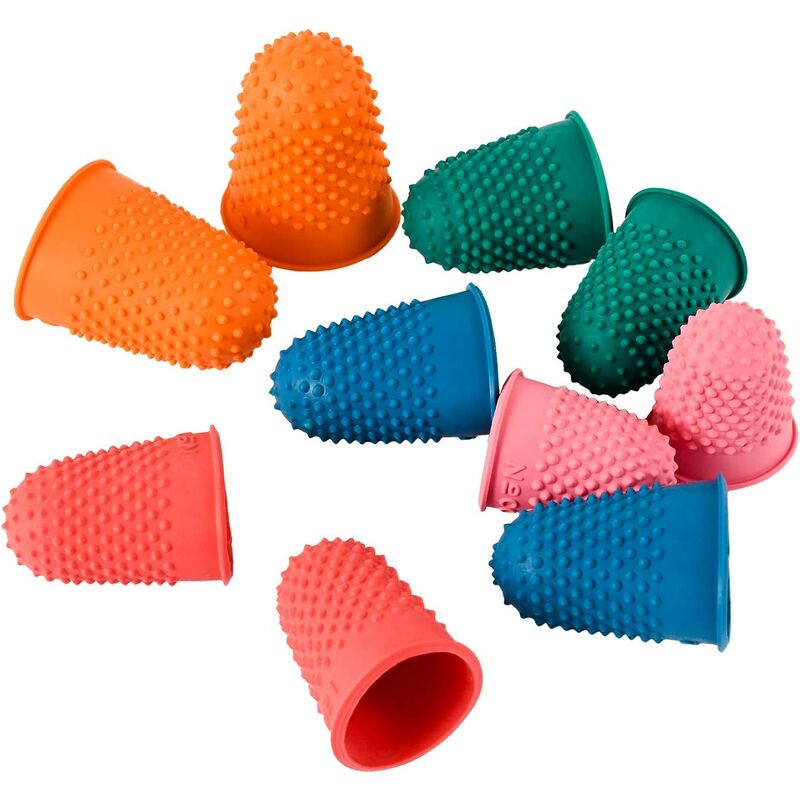 Kartokner 5 Sizes Finger Tips 5 Colors Finger Thimbles Finger Pads for Money Counting, Writing