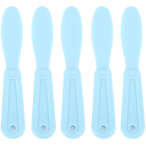 5 spatules en plastique pour mélange de plâtre dentaire, idéales pour alginate et matériaux d'empreinte, couleur bleu clair