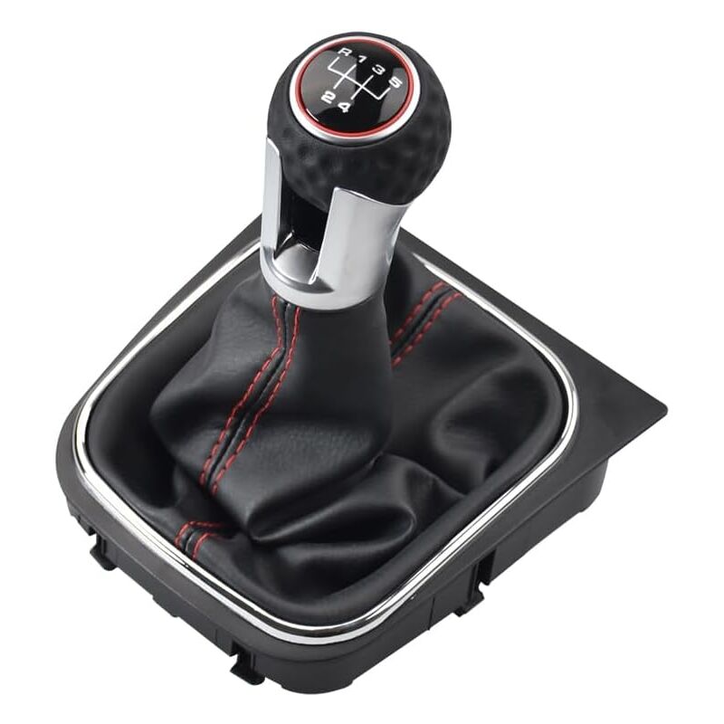 5 Speed Car Gear Shift Knob for Golf 5 6 MK5 MK6 GTI GTD R32 R20 2004-2013,Gear Lever Shift Knob with Boot Cover