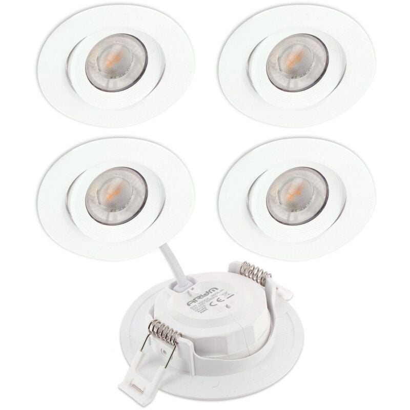 Arum Lighting - 5 Spots Encastrables led asturie Orientable 7W dimmable Eq. 75W Température de Couleur: Blanc Chaud 3000K