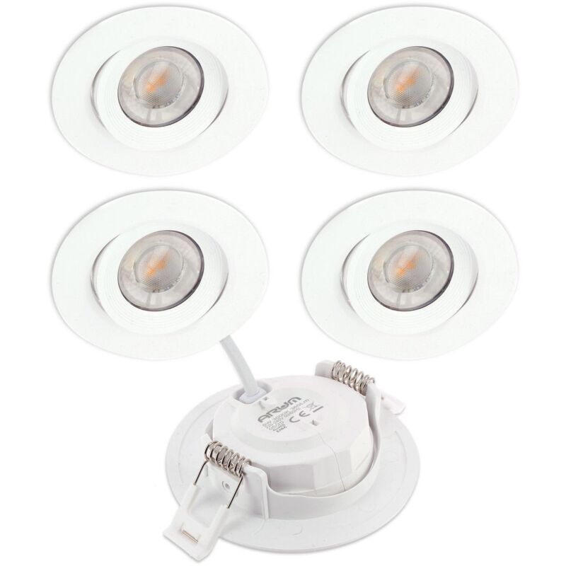 Arum Lighting - 5 Spots Encastrables led asturie Orientable 7W dimmable Eq 75W Température de Couleur: Blanc Chaud 3000K Arum Lighting - 5 Spots Encastrables led asturie Orientable 7W dimmable Eq 75W Température de Couleur: Blanc Chaud 3000K