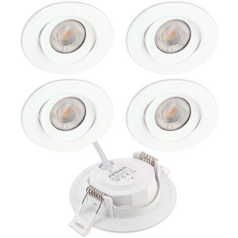 5 Spots Encastrables LED ASTURIE Orientable 7W DIMMABLE Eq. 75W  Température de Couleur: Blanc Chaud 3000K