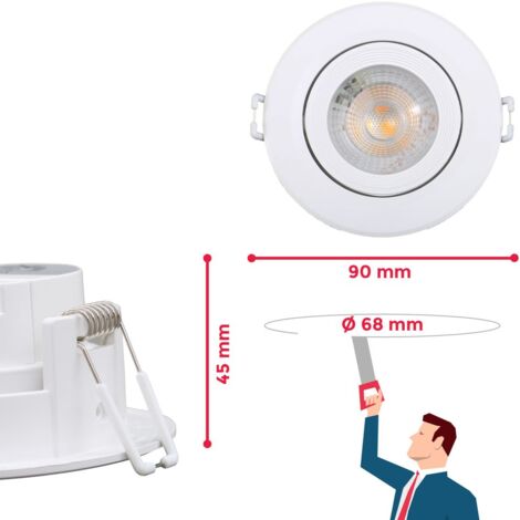 5 spots LED encastrables blancs 230V spots à encastrer ultra-plats