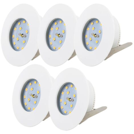 5 spots LED IP44 à encastrer spots plafond ultra-plat spots encastrables salle de bain