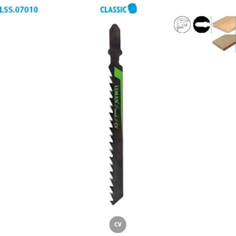5 Stichsägeblätter CV - Lu. 75 mm Steigung 4 mm - grober Schnitt für Holz - LEMAN - 7010.05