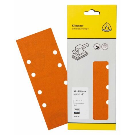 5 Stk. Schleifstreifen PL 31 B 93 x 230 mm Lochform GL9 Korn 40 Klingspor