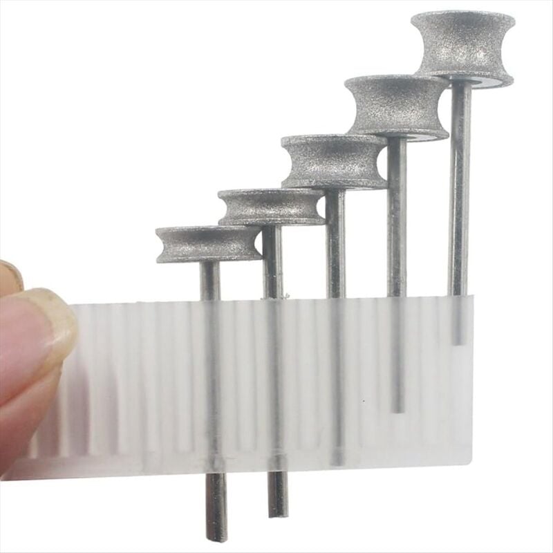 Image of 5 Stück konkave Bogenfräser, 1/8 Zoll Schaft, grobkörnige, montierte Gravierfräser (Nr. 80)