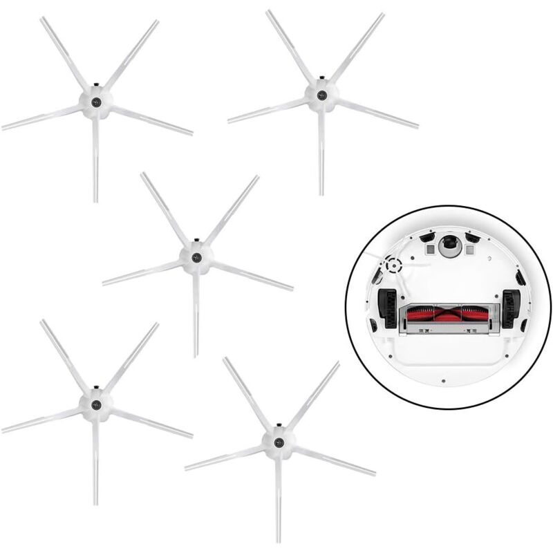 Image of Linghhang - 5 Stück Seitenbürsten für Roborock S5 S6 T6 E2 E35 Staubsauger