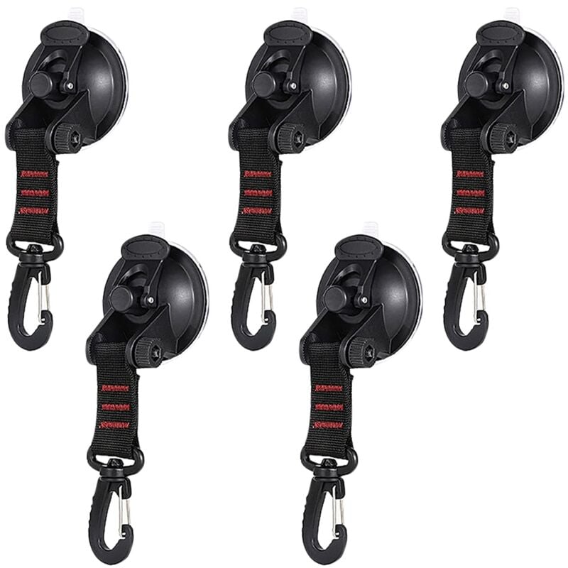 Image of Tlily - 5 stücke Heavy-Duty Saugnapf Haken Auto Schnalle Camping Kabelbinder Zelt für Wohnmobil
