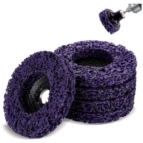 5 Stück 100 mm 60er Körnung Poly Strip Disc Grinder Schleifscheiben Reinigungswerkzeug zum Entfernen von Rost/Farbe/Flocken, Lila