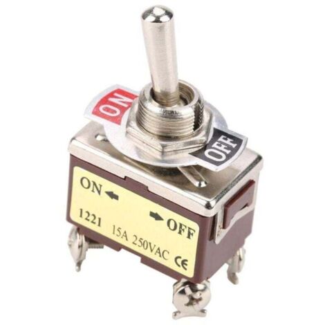 5 Stück 15A 250VAC Ein-/Ausschalter 2-Positionen Wippschalter 4-polig 12mm