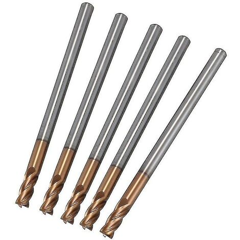 5 Stück 3 mm Vollhartmetall-Schaftfräser 4 Nuten Schlitzprofil-Planfräser
