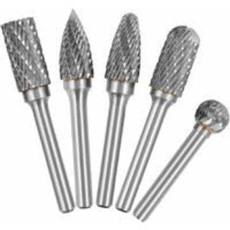 5 Stück 6 mm Schaft 10 mm Kopf Wolframkarbid Doppelschneid-Rotationsfräser