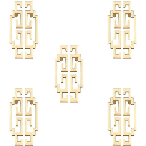 5 Stück goldene Küchengriffe, 64 mm Abstand, glänzende goldene Möbelgriffe für Kleiderschrank, Kommode, Schrank, Badezimmer, Küche, Schlafzimmer, Schublade (Schrauben im Lieferumfang enthalten).