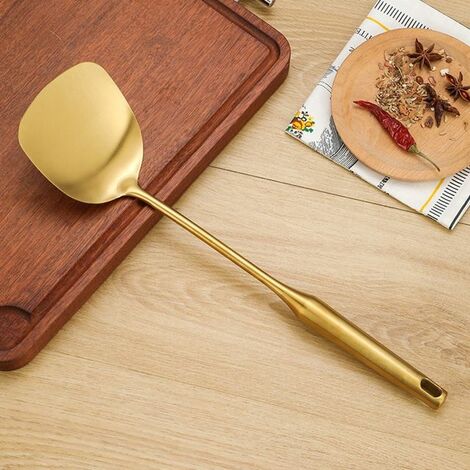 5-stück Kochen Kelle Set Edelstahl Küche Utensilien Küche Werkzeug Reis Löffel Gebraten Schaufel Set Gold,1