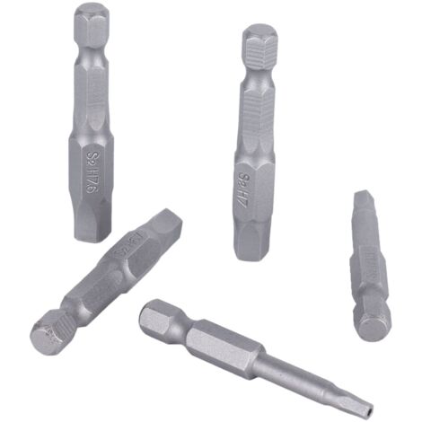 5 Stück Magnetische Fünfkant-Bits S2 1/4 Zoll Sechskantgriff Magnetschlüssel-Bohrer-Bit-Set Langlebiger Kopf-Schraubendreher-Bit Langes Mittleres Loch für Schraubendreher-Bohrer