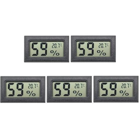 5 Stück Mini-Digitalthermometer-Hygrometer für den Innenbereich, Hygrometer, Temperatur und Luftfeuchtigkeit mit Gradangaben für Keller, Gärten, Untergeschosse, Schränke, Kühlschränke usw.