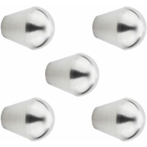 5 Stück Möbelknöpfe DURHAM Ø 15 mm Höhe 30 mm Edelstahl gebürstet Knaufgriff Küchenknopf