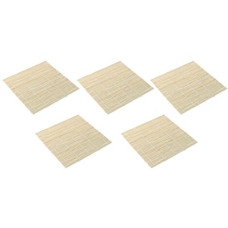 5 Stück Rollmatte aus natürlichem Bambus, 24,1 x 24,1 cm, wiederverwendbarer Formroller