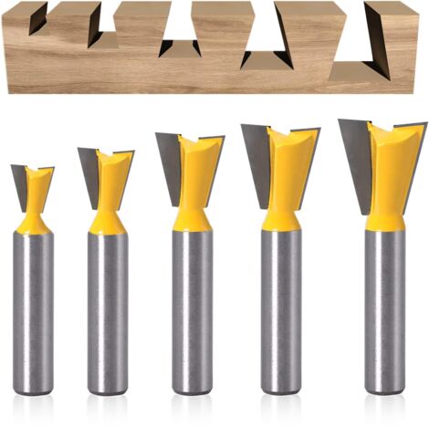 5 Stück Schwalbenschwanz-Fräser, 8 mm Hartmetall-Planfräser, Fräser für die Holzbearbeitung
