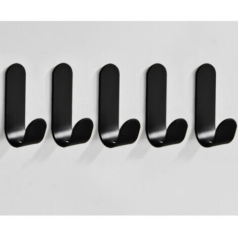 5 Stück Selbstklebende Wandhaken, Geschirrtuchhalter Küche, Handtuchhalter Bad, Selbstklebende Haken Spurlos, Wandbefestigung Ohne Bohren, Wandhalterung, Klebehaken, Schwarz