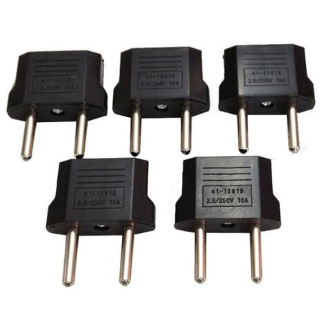 5 Stück USA auf EU Euro Europa AC-Stromwandler Reiseadapter