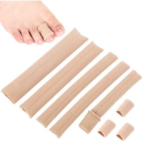 BLUEDEER 5 Stück Zehenschutz, Schneidbar Silikon Zehenschutz Toe Cushion Tube Schlauchbandage Gel Fingerbandage Fingerschutz Gel Zehenpolster für Corns Remover, Callus Kissen, Schwielen, 3 Größen Sonstige Band