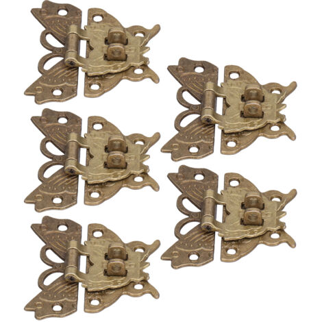 5 Targettes Antiques Décoratives pour Coffrets à Bijoux en Bois avec Vis Incluses