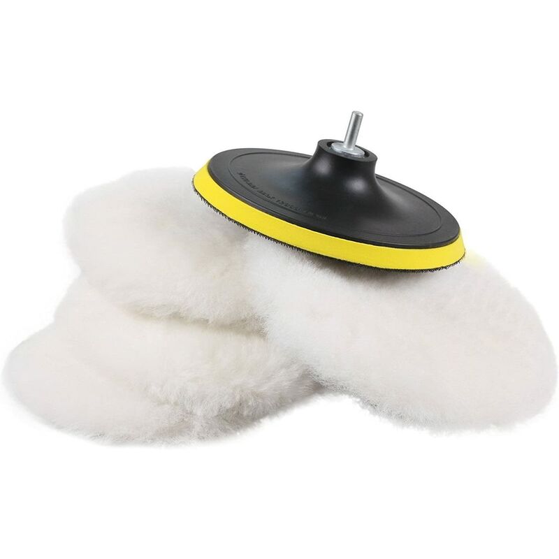 

5 tazas de pulido de 150 mm + disco de pulido Esponja de pulido de lana Almohadillas de pulido Almohadillas de pulido con adaptador de taladro M14