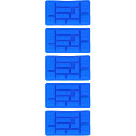 5-teilige blaue Silikon-Eiswürfelform, Blockform für Schokolade, Kuchen, DIY-Projekte und Backwaren.