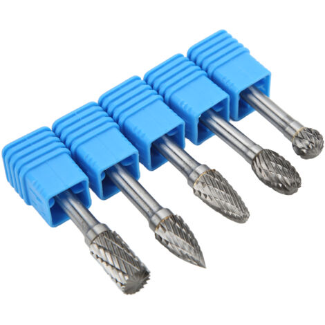5-teiliger Doppelschneider-Rotationsfräser aus Wolframkarbid, 6x10mm, für die Zerspanung, Luft- und Raumfahrt, Automobilindustrie, Schiffbau und chemische Bearbeitung
