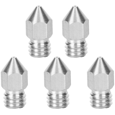 5-teiliger Extrusionskopf aus Edelstahl für 3D-Drucker, kompatibel mit 1,75 mm und 0,6 mm Filament