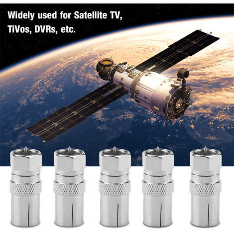 5-teiliger F-Stecker (männlich) auf Koaxial-HF-Stecker für TV-Antennenadapter