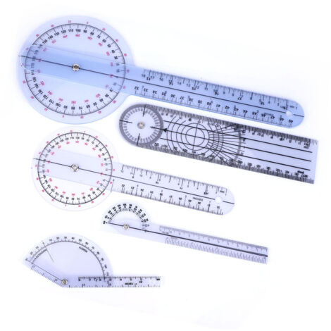 5-teiliger medizinischer 360-Grad-Winkelmesser für die Wirbelsäule, 6/8/10-Zoll-Goniometer (2er-Set)