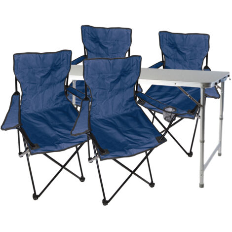 5-teiliges Campingmöbel Set blau-MMC330872+4xMPO2431