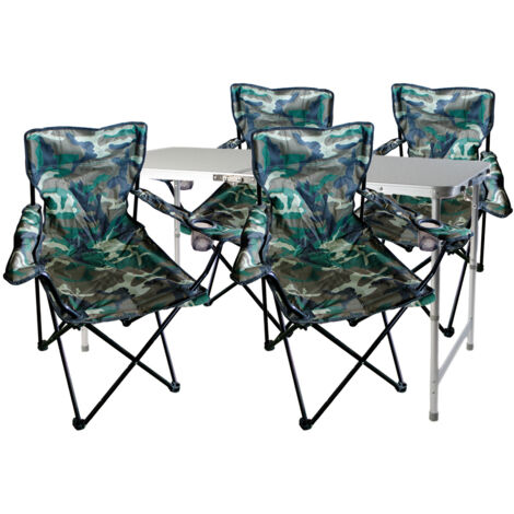 5-teiliges Campingmöbel Set Camouflage-MMC330872+4xMPO2469