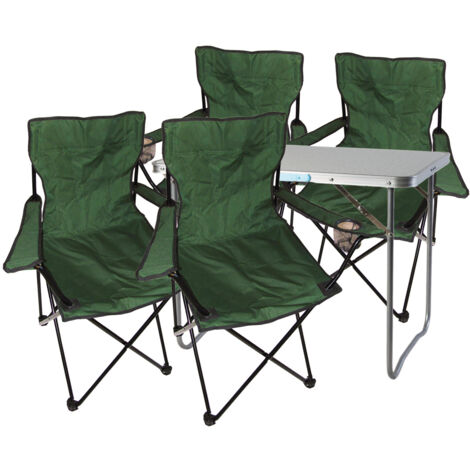 5-teiliges Campingmöbel Set Grün-MMC330871+4xMPO2432