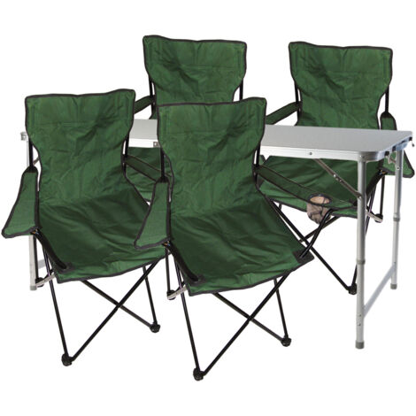 5-teiliges Campingmöbel Set grün-MMC330872+4xMPO2432