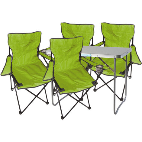 5-teiliges Campingmöbel Set lime-MMC330870+4xMPO2470