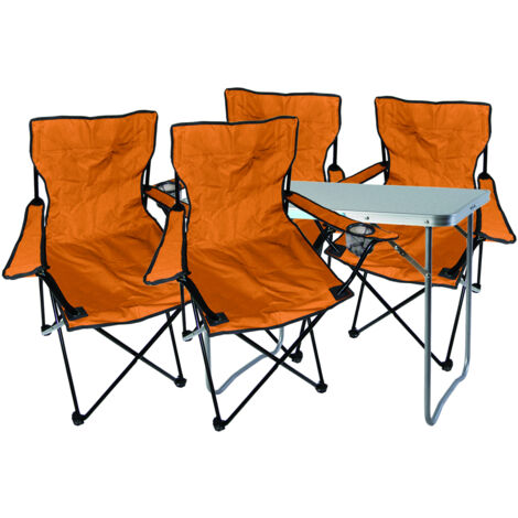 5-teiliges Campingmöbel Set orange-MMC330871+4xMPO2469