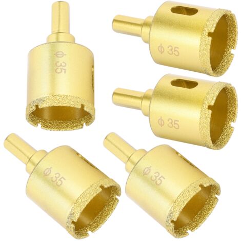 5-teiliges Diamant-Lötbohrer-Set für Marmor, Beton, Glas und Keramik, 35-mm-Lochsäge