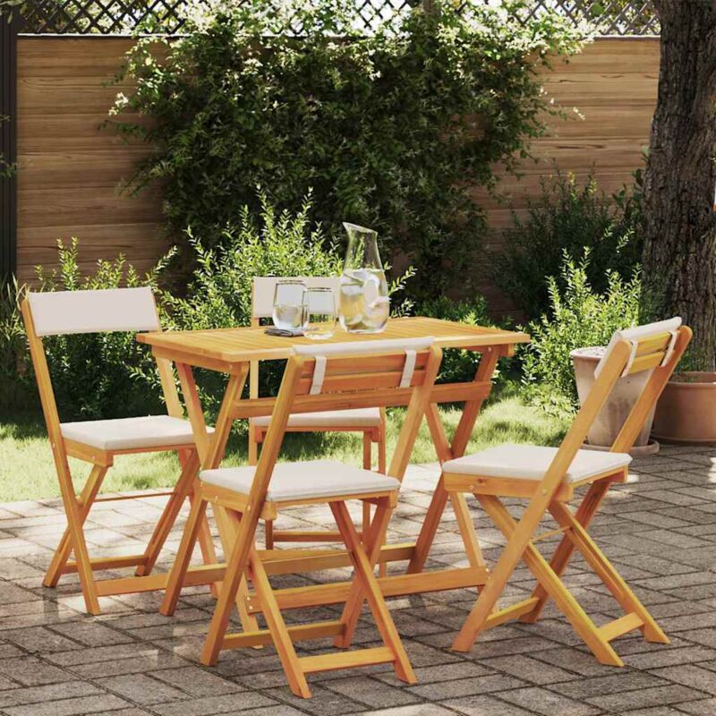 Bistrogarnitur 5 Pcs Braun Akazie Massivholz Vidaxl