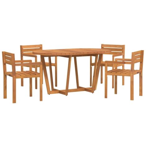 5-teiliges Garten-Ess-Set aus Massivholz Akazie vidaXL