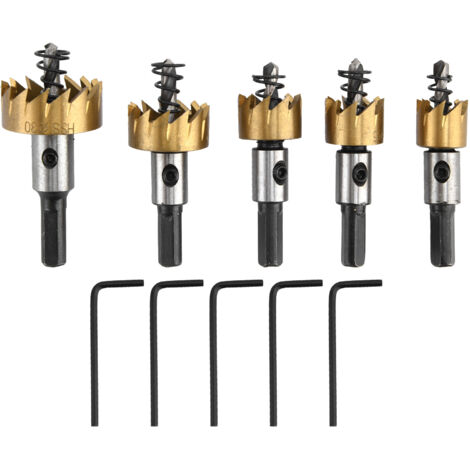 5-teiliges HSS-Präzisions-Schnellbohrer-Set, sicheres Aluminium-Bohrer-Set für Gummi- und Kunststofföffnungen, Bohrer-Set für Sägen