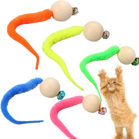 5-teiliges Katzenball-Set mit Glöckchen, farbenfrohes Vibrationsspielzeug für Katzen, interaktiver Spielspaß